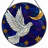 7.8"H Dove Night Stained Glass Window Panel-2072759149