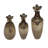 Decorative Table Glass Vases with Metal Toppers for Home Decor - Artistic Tall Flower Vase for Living Room Styling - Set of 3, 18",13",12", Brown & Gold