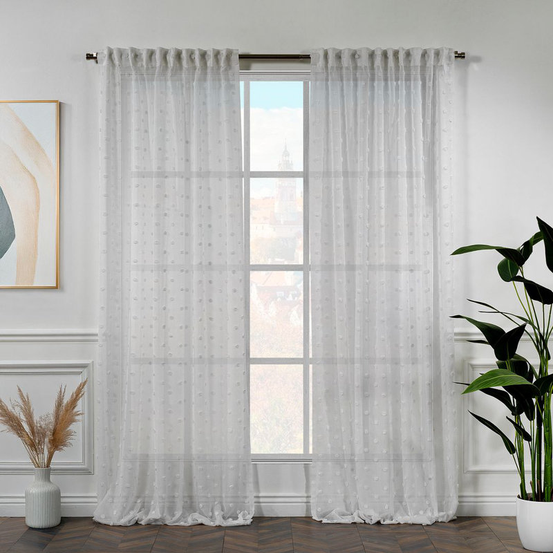Rideau transparent extra long et extra large Fancy, L 100 po x L 100 po