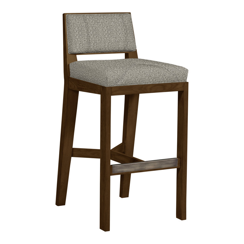 Thom Filicia 32.5'' Bar Stool, Tuck Graphite, Havana