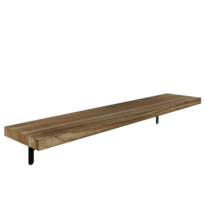 48" X 9.25" Wall Bookshelf For Room Decor, Floating Bookshelf For Living Room & Home Organization, Rustic Shelf, Wall Mounted, 1.5" Ultra Thick Real Wood Board, Hanging Shelf, Burnt