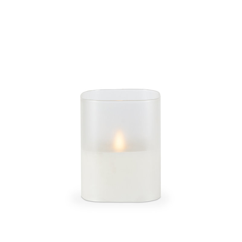 Heyko Unscented Flameless Candle, 5" H x 4" W x 4" D