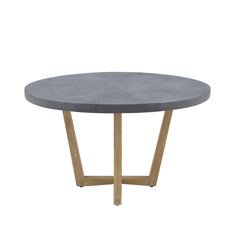 Teak Round Solid Wood Base Dining Table