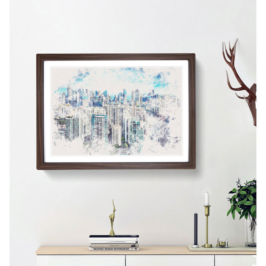 Singapore Skyline - Picture Frame Painting Print