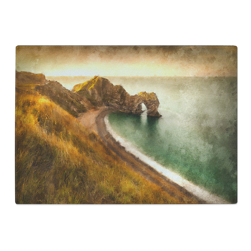 Tempered Glass Durdle Door Cliffs Wareham Chopping Board, 20 cm x 28.5 cm