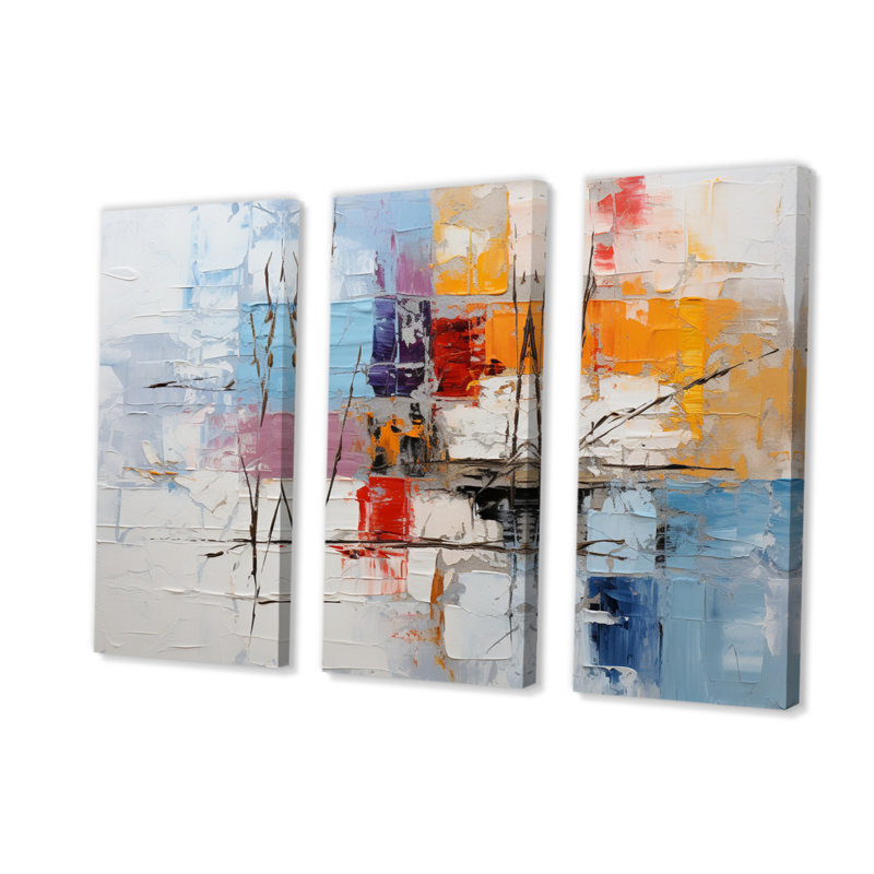 «Collage Frozen Snow IV - Abstract Collages», reproduction d'art sur toile, H 32 po x l 48 po x P 1 po