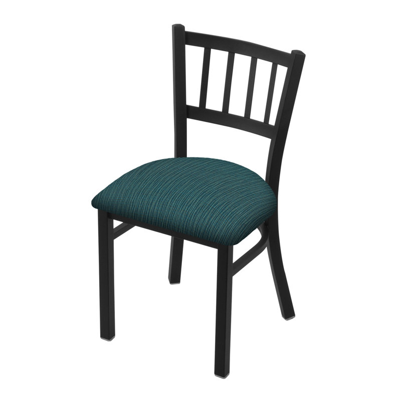 Chaise Contessa 610, Noir froissé, Tissu graphique marée
