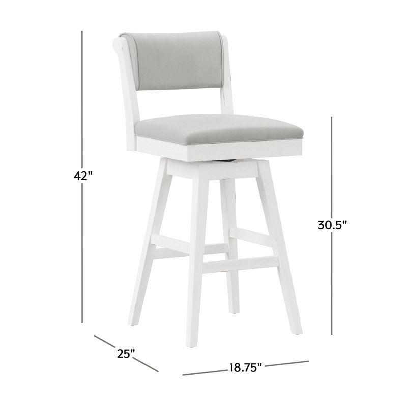 Authement Swivel Upholstered Counter Stool, Bar Stool (30.5" Seat Height)