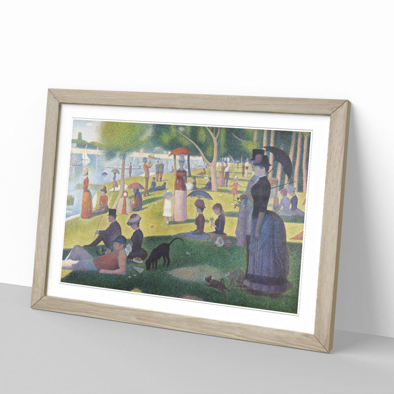 A Sunday on La Grande Jatte by Georges Seurat - Framed Print, 36cm H x 48cm W x 2cm D, Oak Framed