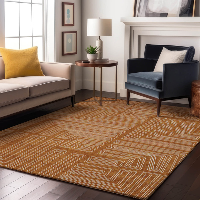 Premium Machine Washable Cortes AMF1045 Geometric Rug, Rectangle 10' x 14'