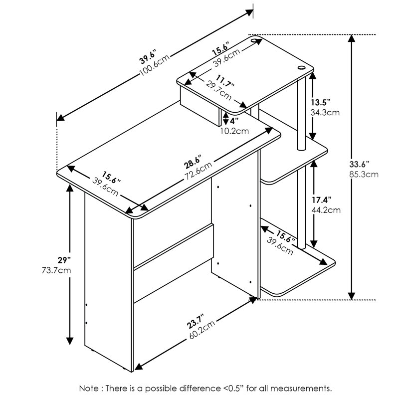 Brytni Computer Desk, Americano/Black