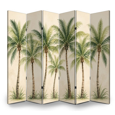 Cloison pliante 6 panneaux séparateur d'aquarelle Royal Palm
