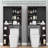 Over The Toilet Storage Cabinet With Farmhouse Sliding Barn Door, Above Toilet Organizer With Toilet Paper Holder Stand, Behind Toilet Shelf, Space Saver For Restroom, Bathroom, Laundry, Black-773350954