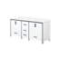 Meuble-lavabo double blanc l 80 po x P 22 po - comptoir en quartz et structure en bois massif à fermeture en douceur pour une utilisation silencieuse 2 armoires 5 tiroirs-1616024366