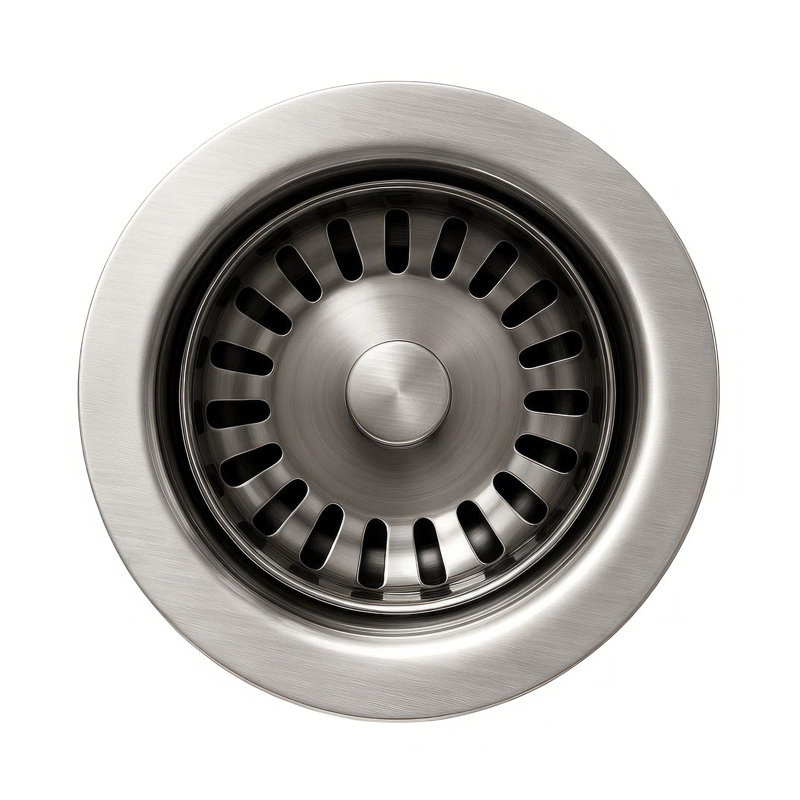Whitehaus 3-1/2" Basket strainer for Standard and Deep Fireclay Sinks, Brushed Nickel