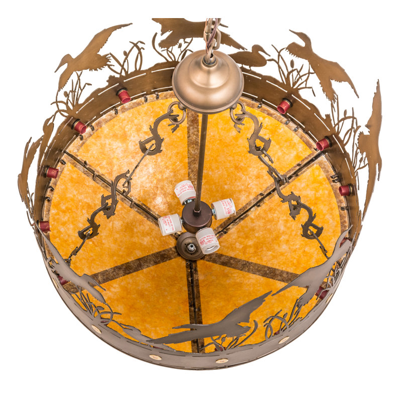 Rustic Lodge Pendant, 33" H x 24" W x 24" D, Silver