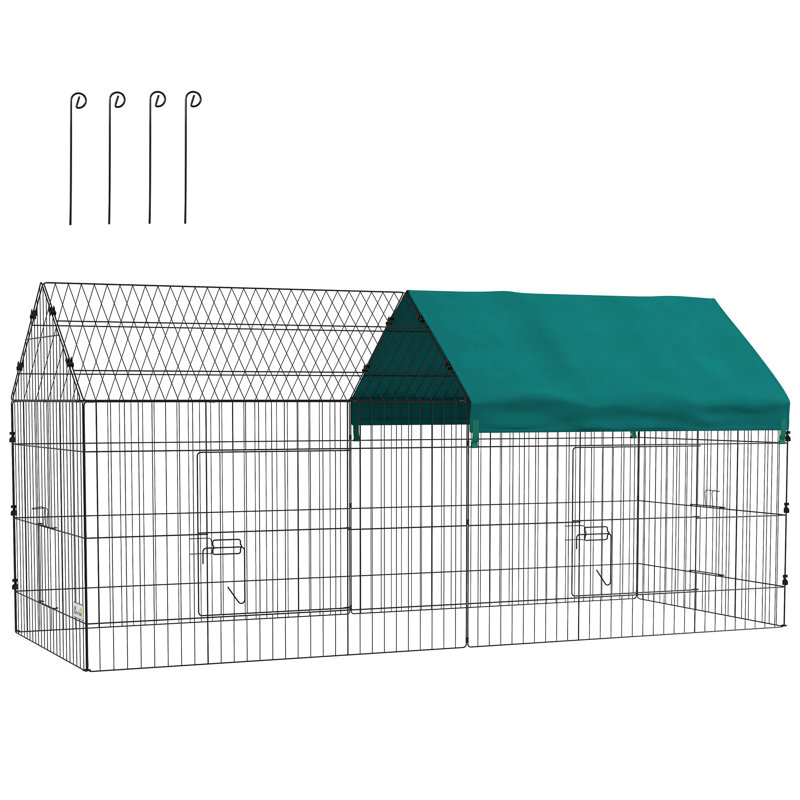 Ephrat Weather Resistant Small Animal Cage, 40.6" H x 86.6" W x 35.5" D