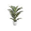 Plante artificielle de palmier 28 pouces, 12 feuilles réglables en soie verte avec pot blanc