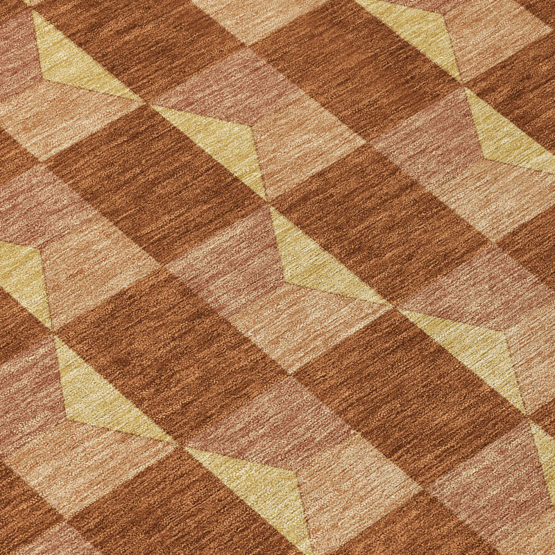 Machine Washable Indoor/Outdoor Chantille ACN2680 Geometric Rug, 8' x 10', Paprika