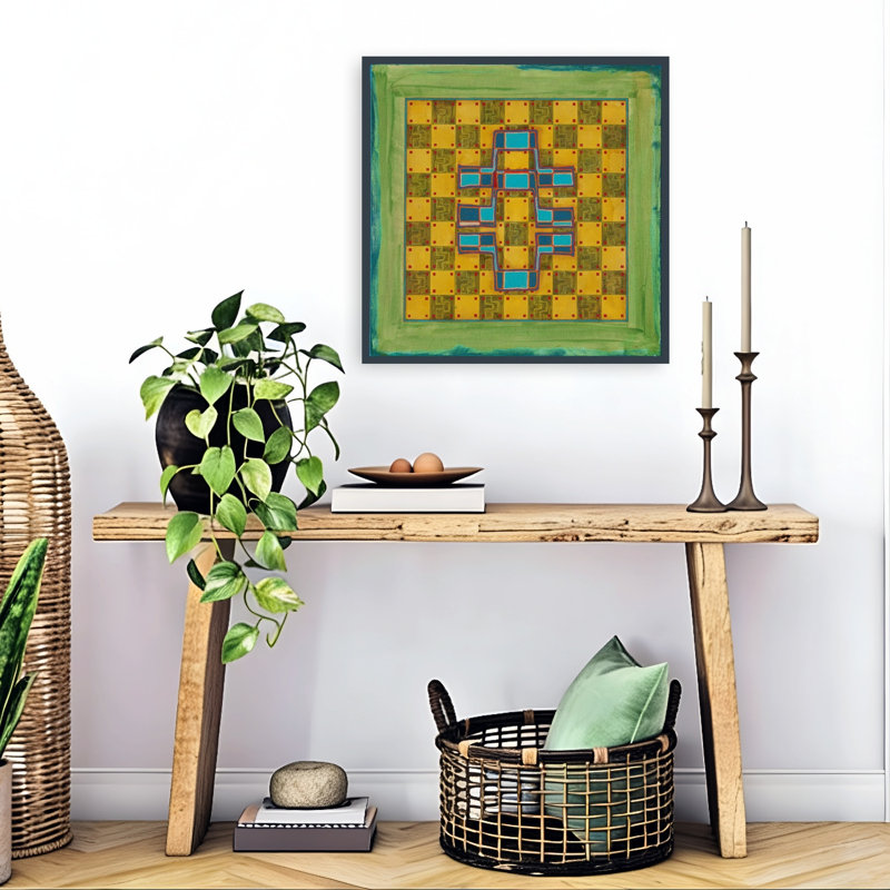 «Abstract Checkerboard Design Abstract Contemporary Winter», reproduction d'art mural, 24" H x 24" W