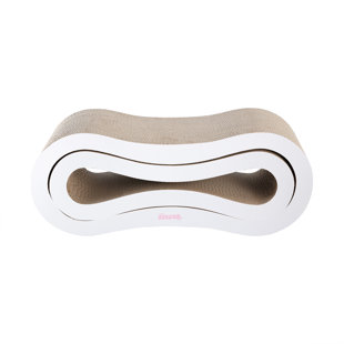 Suvi 26" Modern Cardboard Infinity 2-in-1 Lounge Bed Cat Scratcher with Catnip