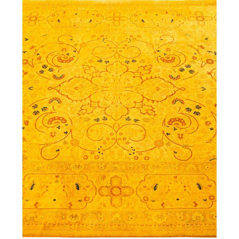 Overdyed Hand-Knotted Wool Modern-Contemporary Gold Area Rug 4' 8" x 7' 3"
