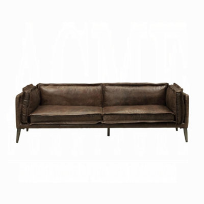 Diep Pillow Top Arm Sofa in Distress Chocolate