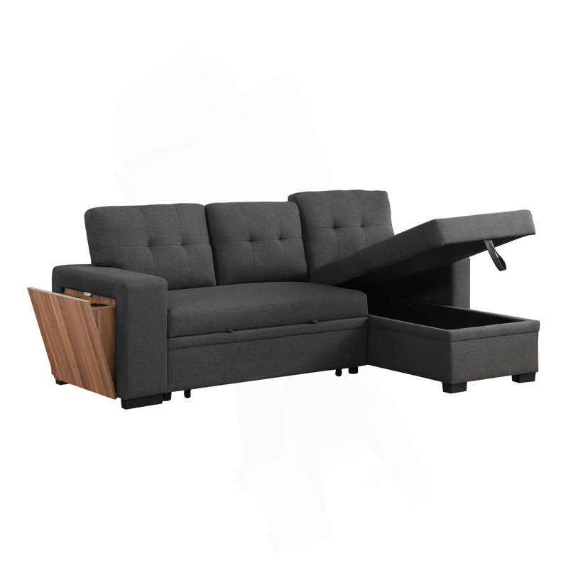 Canapé modulaire 3 pièces rembourré, Gris foncé