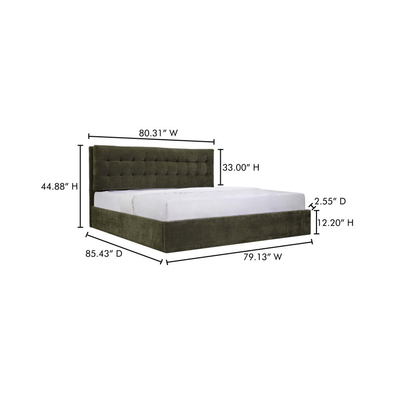 Sebastion Storage Bed, King, Green