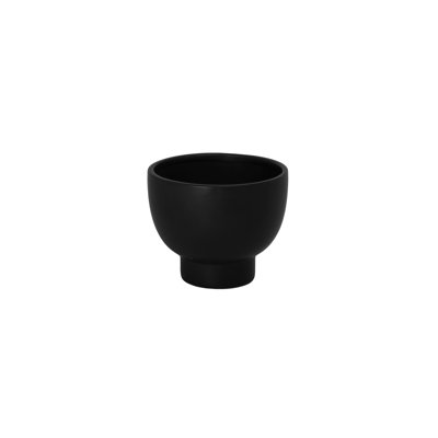 Ceramic Flower Pot Finish Matt Black..5.00"H