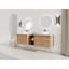 Meuble-lavabo mural 72 po avec lavabo d'art en céramique et 1 tablette de rangement, 4 portes à fermeture douce, emballage KD, contreplaqué