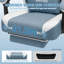 Fauteuil inclinable et ergonomique inclinable en tissu et jeu de course avec haut-parleurs Bluetooth et coussin lombaire à vibration-793459829