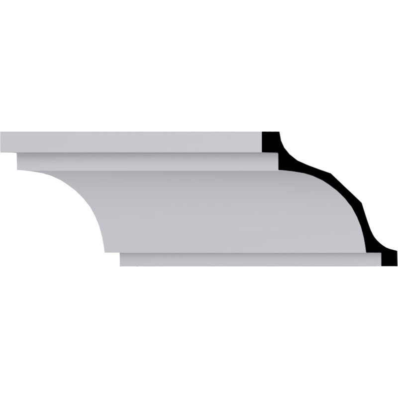 Primed Geometric Urethane Crown Moulding Sample, 12 in
