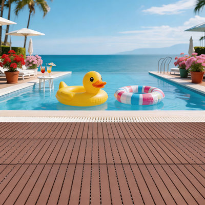 24 Pack 24"X12" Interlocking Deck Tiles, Easy Installation, Weatherproof Low Maintenance Plastic Tiles For Porch, Poolside, Balcony, Backyard, And Indoor Use