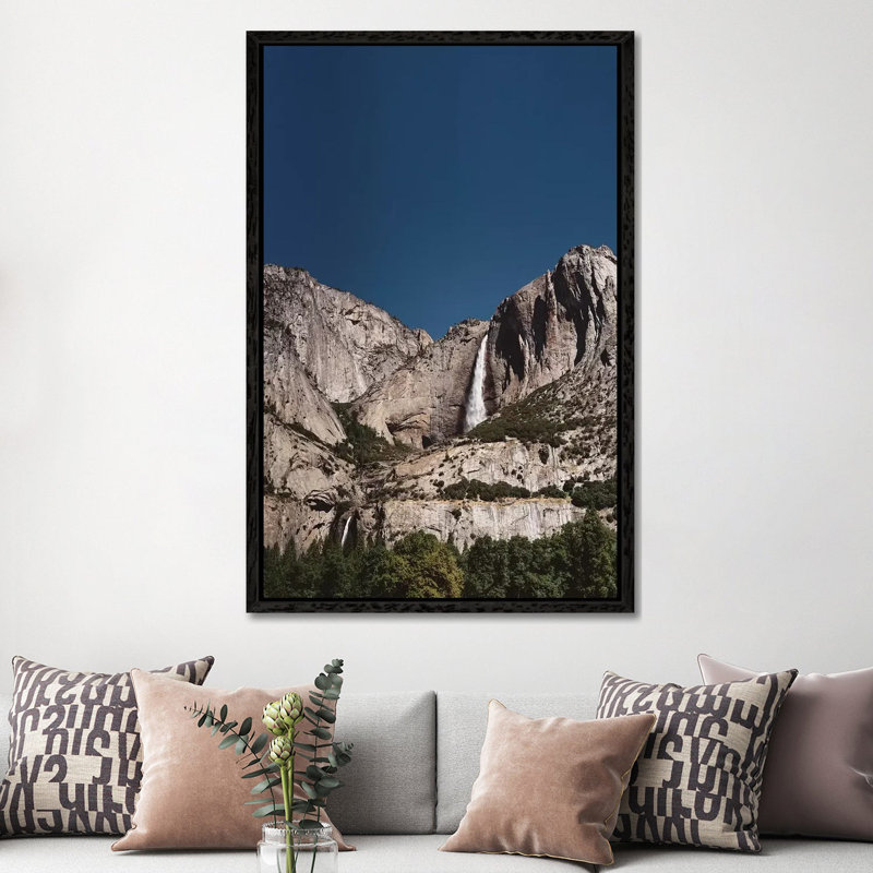 Yosemite Falls VII by Bethany Young - Print on Canvas, 152.4cm H x 101.6cm W x 3.81cm D, Black Framed