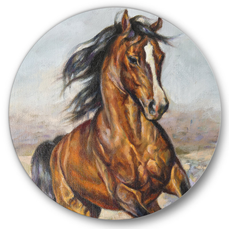 Portrait d'un cheval dans la course, H 29 po x l 29 po x P 1 po