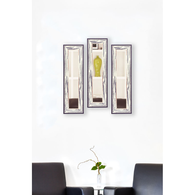 Ensemble de 3 panneaux de miroir bord de mer, H 21,5 po x l 9,5 po