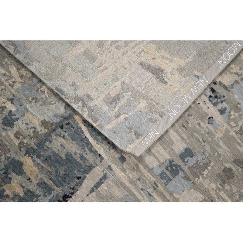 Melange Hand Knotted Wool Abstract Area Rug, Rectangle 8' x 10'