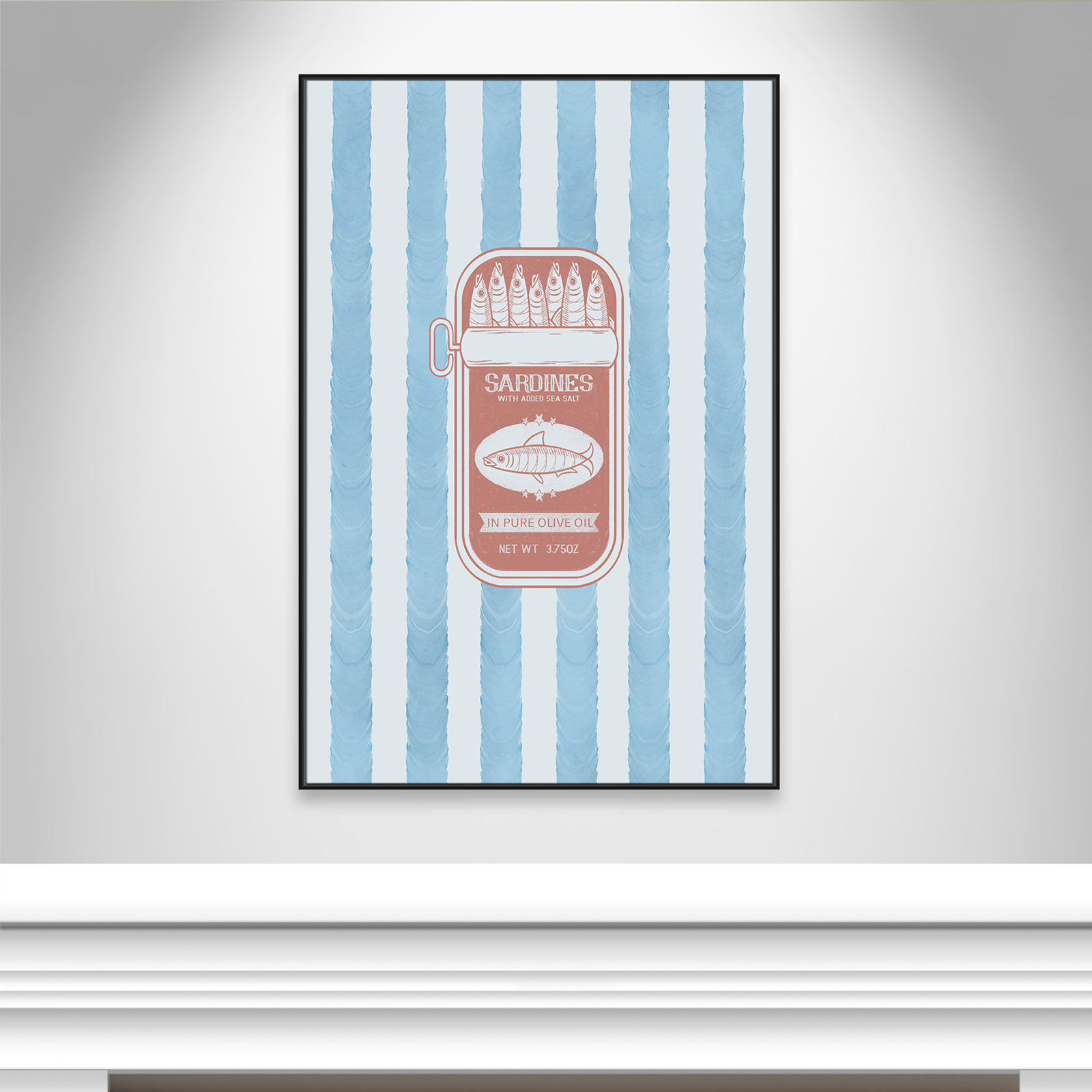 Salty Sardines Print by Marcus Prime, 41.5'' W x 61.5'' H, Black Floater