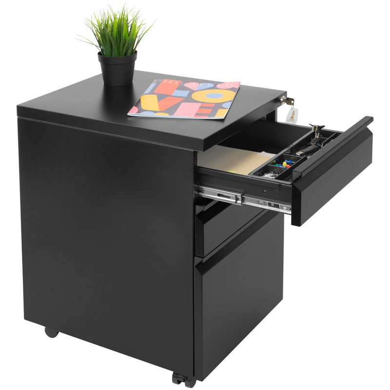 Montez-le! Classeur vertical mobile à trois tiroirs | Rangement sous le bureau, Noir