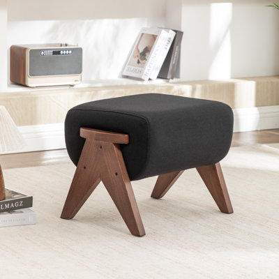 Chenice Upholstered Solid Wood Leg Ottoman