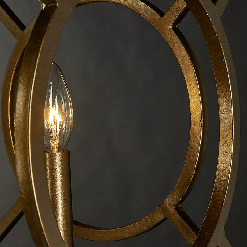 Ashleys 4 - Light Candle Style Rectangle Chandelier, Bronzed Brass