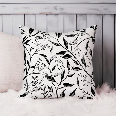 Botanical Pattern Black & White VIII Leaves
