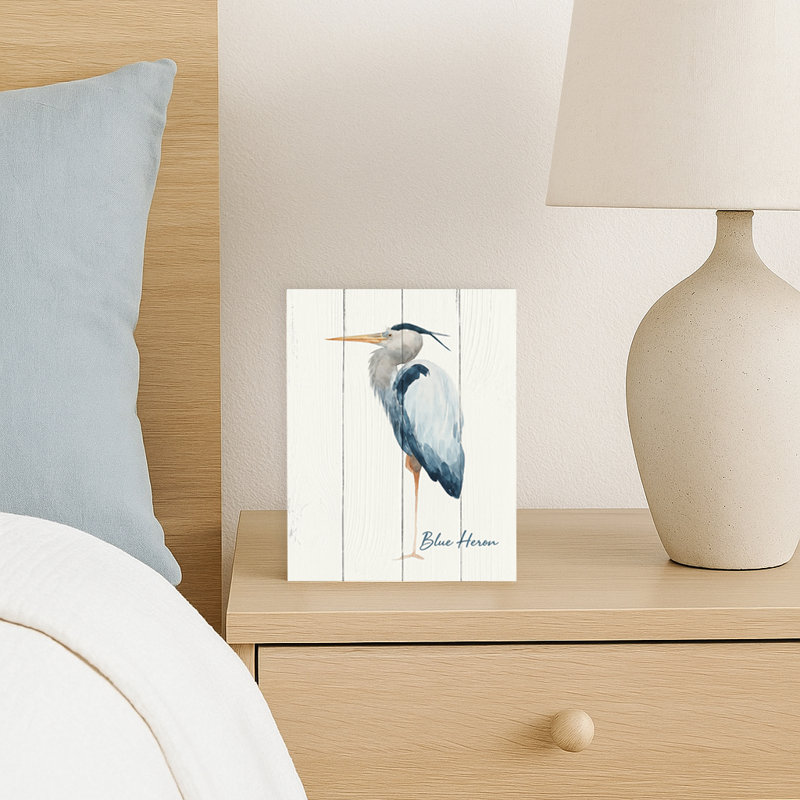 «Blue Heron Serenity», art mural sur toile