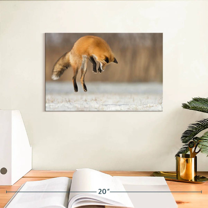 Jumping Red Fox, 8" H x 12" W