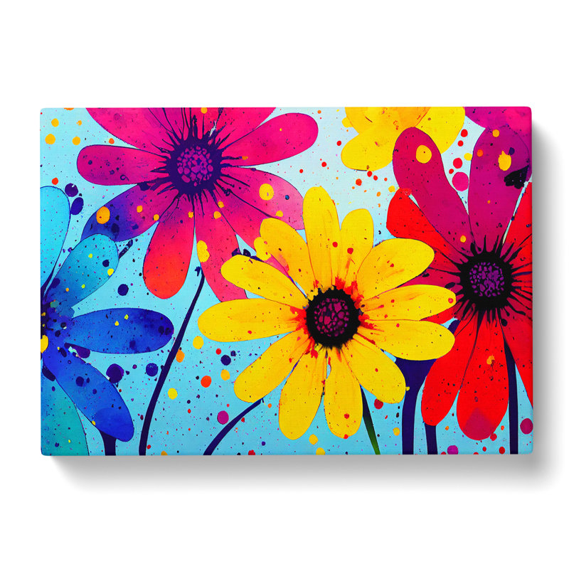 Daisy Flower Splash Vol.4 Abstract - Wrapped Canvas, 35cm H x 50cm W x 3cm D