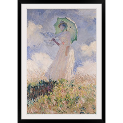«Femme avec un parasol tourné vers la gauche, 1886» par Claude Monet, reproduction d'art