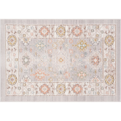 Camilla Traditional Oriental Cream Polyester Area Rug