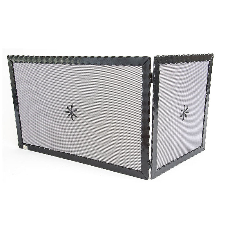 Lutie 2 Panel Iron Fireplace Screen, 50cm H x 140cm W x 50cm D