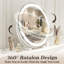 Miroir de salle de bain lumineux avec contrôle tactile intelligent, lumières DEL à intensité variable 3 couleurs, conception ronde rotative à 360 °, base stable pour l'application de maquillage